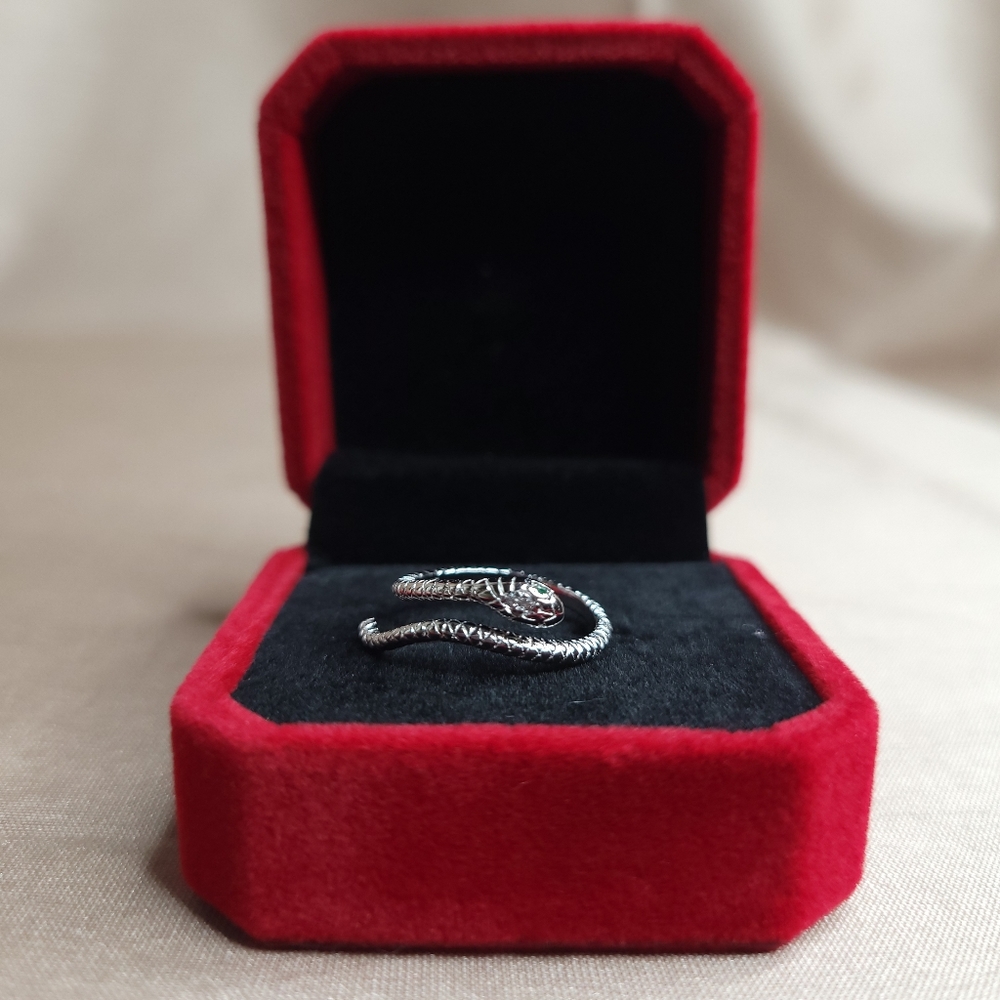 925 Sterling Silver Adjustable Snake Ring